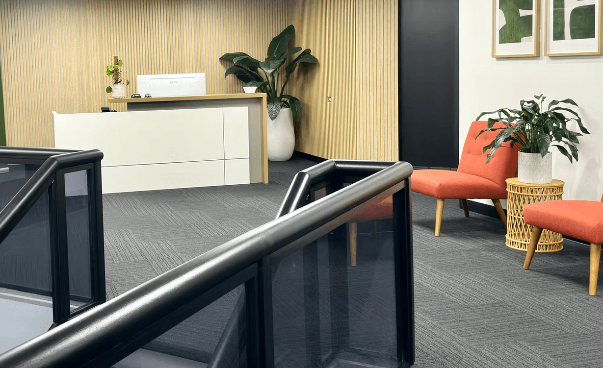 Reception at the 213 Greenhill Road workspace, Adelaide